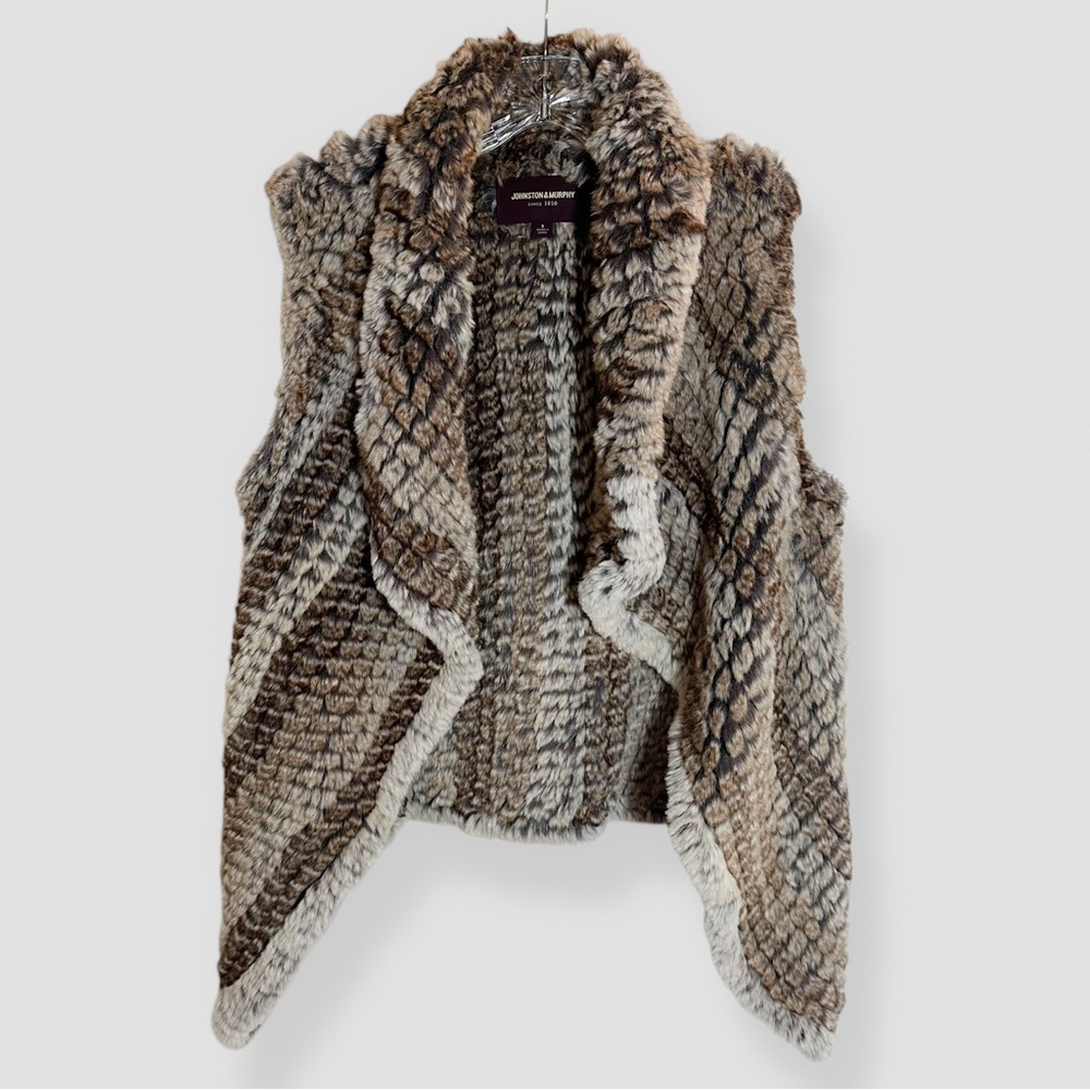 Johnston & Murphy Size Small Faux Fur Vest Fall Party Casual Outerwear Cocktail
